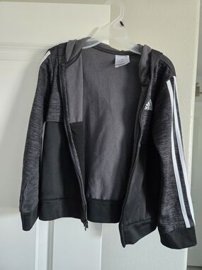 Adidas Kids' Size 6 Gray Zip-Up Hoodie Jacket